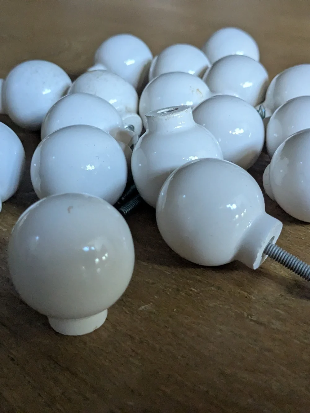 17 Vintage White Porcelain Round Drawer Knobs - Classic Home Accents
